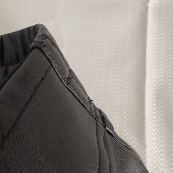 SPANX Faux Leather Jogger Pants High Waist Ruched Goth Y2K Black Women's XL - Picture 12 of 16